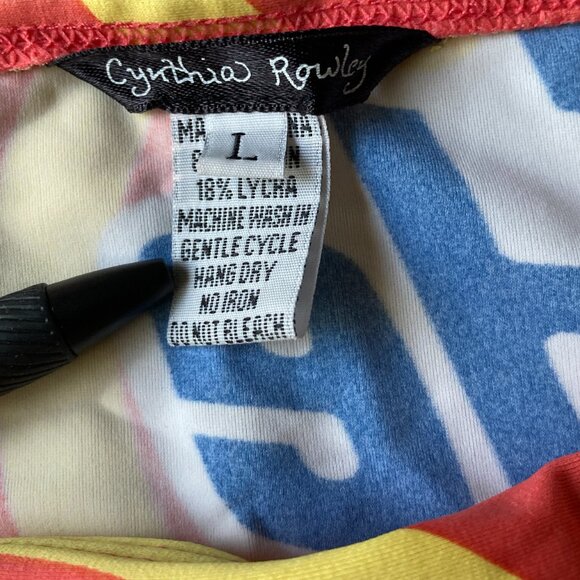 Vintage Cynthia Rowley, Unique Graphic Tide Soap String Bikini Set, sold as is - Picture 2 of 8